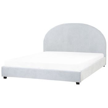 Cama De Agua Minimalista De Tela 160 X 200 Cm Azul Claro Vaucluse