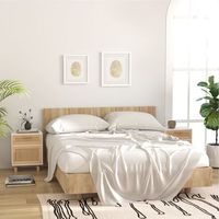 mesitas de noche 2 uds - mueble de dormitorio - madera y ratan - blanco 40x30x50cm