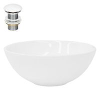 lavabo redondo o 28x116 cm ceramica blanca ml-design