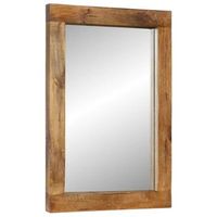 espejo de vidrio y madera maciza de mango 70x50 cm vidaxl