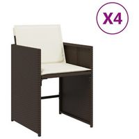 sillas de jardin con cojines 4 uds  silla de exterior  sillon ratan sintetico marron