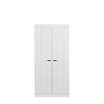 Armario con 2 puertas y 1 balda en madera blanca