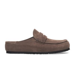 Birkenstock para mujer. 1029712 Mocasines de Piel Naples Wrapped (Ajuste Estrecho) marrón (37), Plano, Ante, Ninguno, Casual