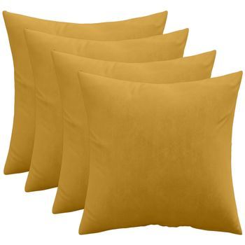 Pack De 4 Cojines De Terciopelo - Funda Y Relleno - Mesmal Dorado