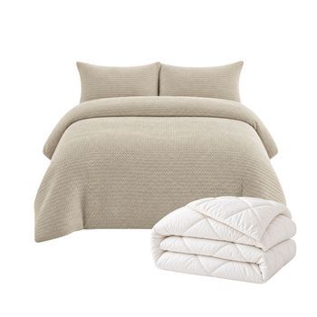 Pack Funda Nórdica Coralina Beige Y Relleno Nórdico Cama 90cm (150x220cm) Donegal Collections