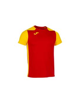 Camiseta De Running Manga Corta Hombre Record II Rojo Amarillo