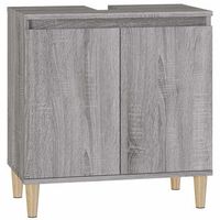 armario de lavabo madera contrachapada gris sonoma 58x33x60 cm vidaxl