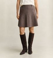 gant para mujer 4400276 falda houndstooth flare taupe 36 lana clasico