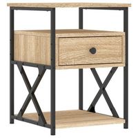 mesita de noche madera de ingenieria roble sonoma 40x42x55 cm vidaxl