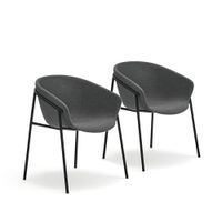 pack 2 sillas de comedor gris oscuro