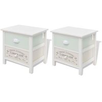 mesita de noche 28x38x38 cm madera - blanco