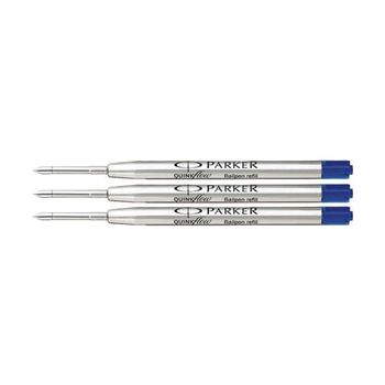 Parker Quinkflow Recambio para bolígrafo de punta mediana azul 3 unidades