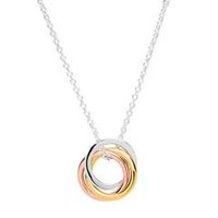 cadena colgante de plata 925 pulida tricolor