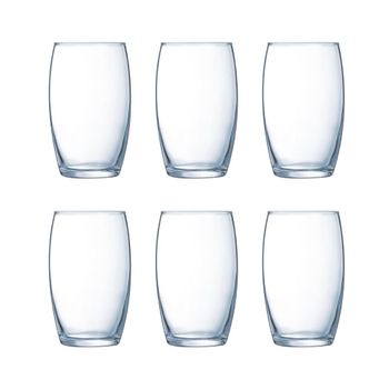 Juego de 6 vasos altos vidrio 36 cl