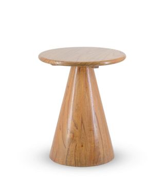 Mesa auxiliar pata cónica madera beige d. 45 cm