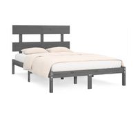 estructura de cama de madera maciza de pino gris 200x200 cm