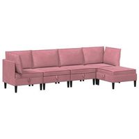 juego de muebles de salon 5 uds rosa terciopelo vidaxl