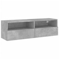 mueble de pared tv madera ingenieria gris hormigon 100x30x30 cm vidaxl