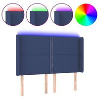 cabecero con led de tela azul 147x16x118128 cm vidaxl