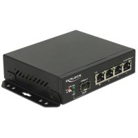 conmutador ethernet gigabit delock 4 puertos rj-45 con ranura sfp