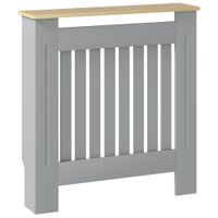 homcom cubreradiador de mdf cubierta para radiador para salon dormitorio pasillo 78x19x83 cm gris y roble