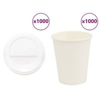 vasos de cafe de papel con tapa 1000 uds 8oz 200ml vidaxl
