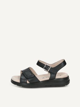 CAPRICE Sandal, black, made of Leather without heel, Size 39