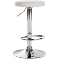 taburete de bar silla alta x1 reposapies integrado en polipiel blanco y metal cromado m10004328