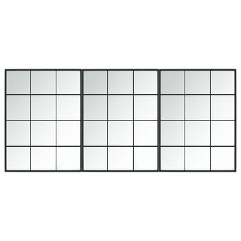 Espejos De Pared 3 Uds Metal Negro 80x60 Cm Vidaxl