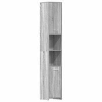 armario de bano  mueble de bano madera contrachapada gris sonoma 30x30x1835 cm