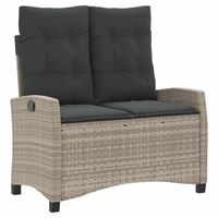 sillon reclinable de jardin  silla de jardin  silla de exterior con cojines ratan sintetico gris