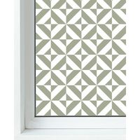 panorama vinilo ventanas verde 120x200cm geometria