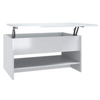 mesa de centro madera contrachapada blanco brillo 80x50x40 cm vidaxl