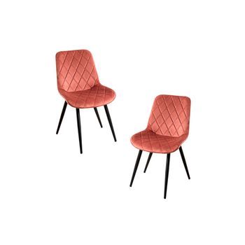 Pack 2 Sillas Min Terciopelo De Terciopelo 87*45*40 Cm - Rosa