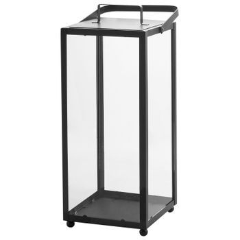 Farolillo De Hierro Negro 41 Cm Candelabro Portavelas Pilar Asa Industrial Moderno Minimalista Lepar