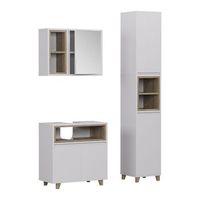 conjunto de muebles de bano elnor 3 piezas con armario alto vicco