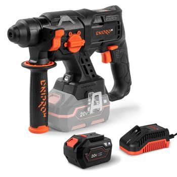 Dnipro-m Martillo Perforador Sds Plus 20v Brushless 1,7j, Ø22mm Hormigón, 4 Modos, 4500 Bpm, Led, Batería 6ah + Cargador – Dhr-201bc