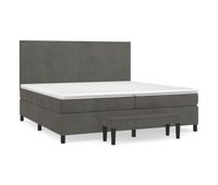 cama box spring con colchon terciopelo gris oscuro 200x200 cm diseno plano