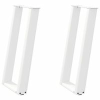 patas de mesa consola forma u 2 uds  patas para mesa acero blanco 28x72-73 cm
