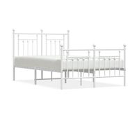 estructura cama metal con cabecero y estribo blanco 120x190 cm con cabecero y pie de cama