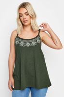 yours top algodon verde de tirantes con bordados mujer curvy y tallas grandes yours