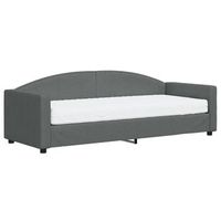 sofa cama con colchon tela gris oscuro 80x200 cm