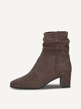 CAPRICE Bootie, brown, made of Textiles with Block heel, Size 42