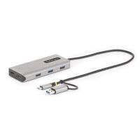 adaptador multipuerto startech usb-c usb-a mini dock hdmi doble 4k plata 3x usb-a 40cm