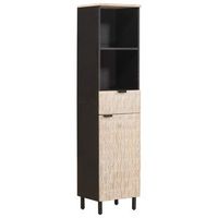 mueble de cuarto de bano con estante negro y 38 x 33 x 160 cm vidaxl