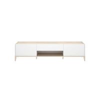 mueble de tv bari 2 puertas con cajon y compartimento blanconatural 501x1965x392 cm