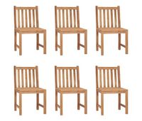 sillas de jardin 6 unidades madera maciza de teca