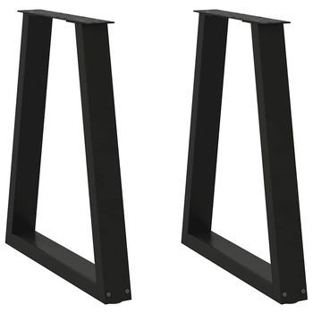 Patas Para Mesa De Comedor En Forma De V (2 Unidades), Color Negro, 50x(72-73,3) Cm, Acero Vidaxl