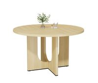 mesa de comedor fija redonda 120 cm de mdfroble