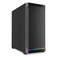 caja pc sharkoon ak4 rgb strip atxmicro-atxmini-itx 11 ventiladores 2x120mm preinstalados tira rgb usb-c negra